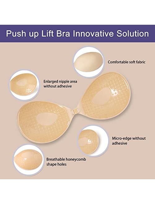 Adhesive Silicone Push-up Strapless Bra