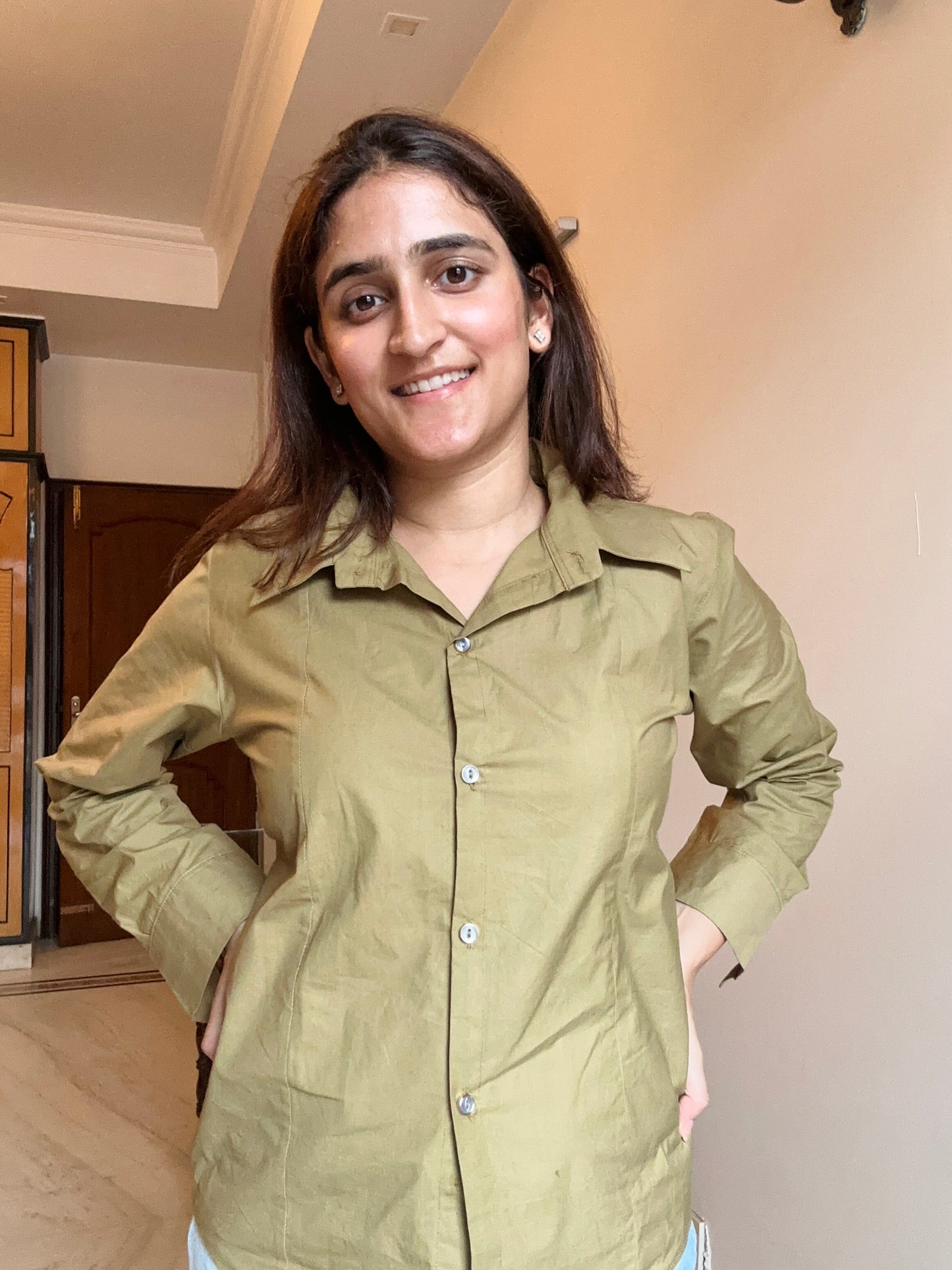 Princess Shirt - Butter Yellow/White/Olive