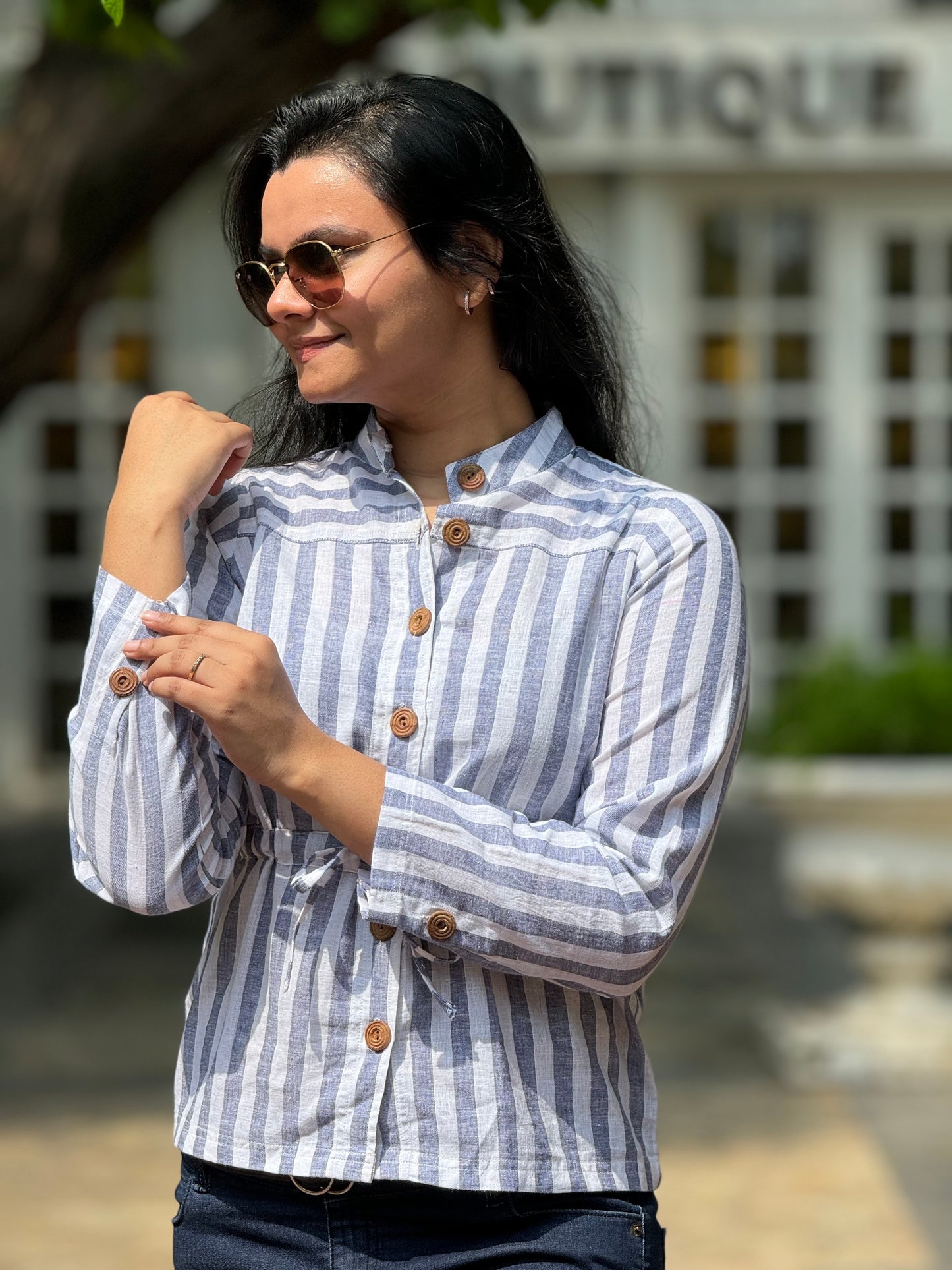Striped Down Button Shirt