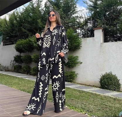 Abstract Print Black Co-ord Set