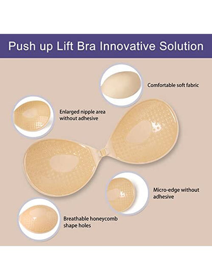 Adhesive Silicone Push-up Strapless Bra