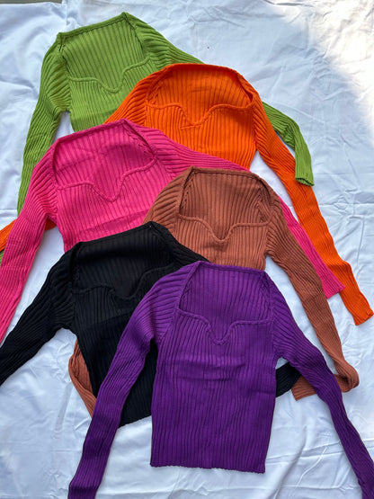 Scoop Neck Warm Tops