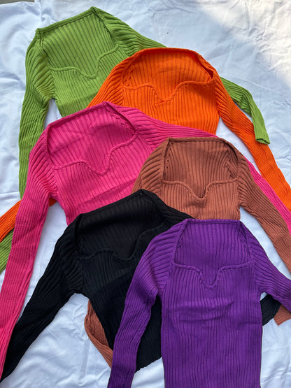 Scoop Neck Warm Tops