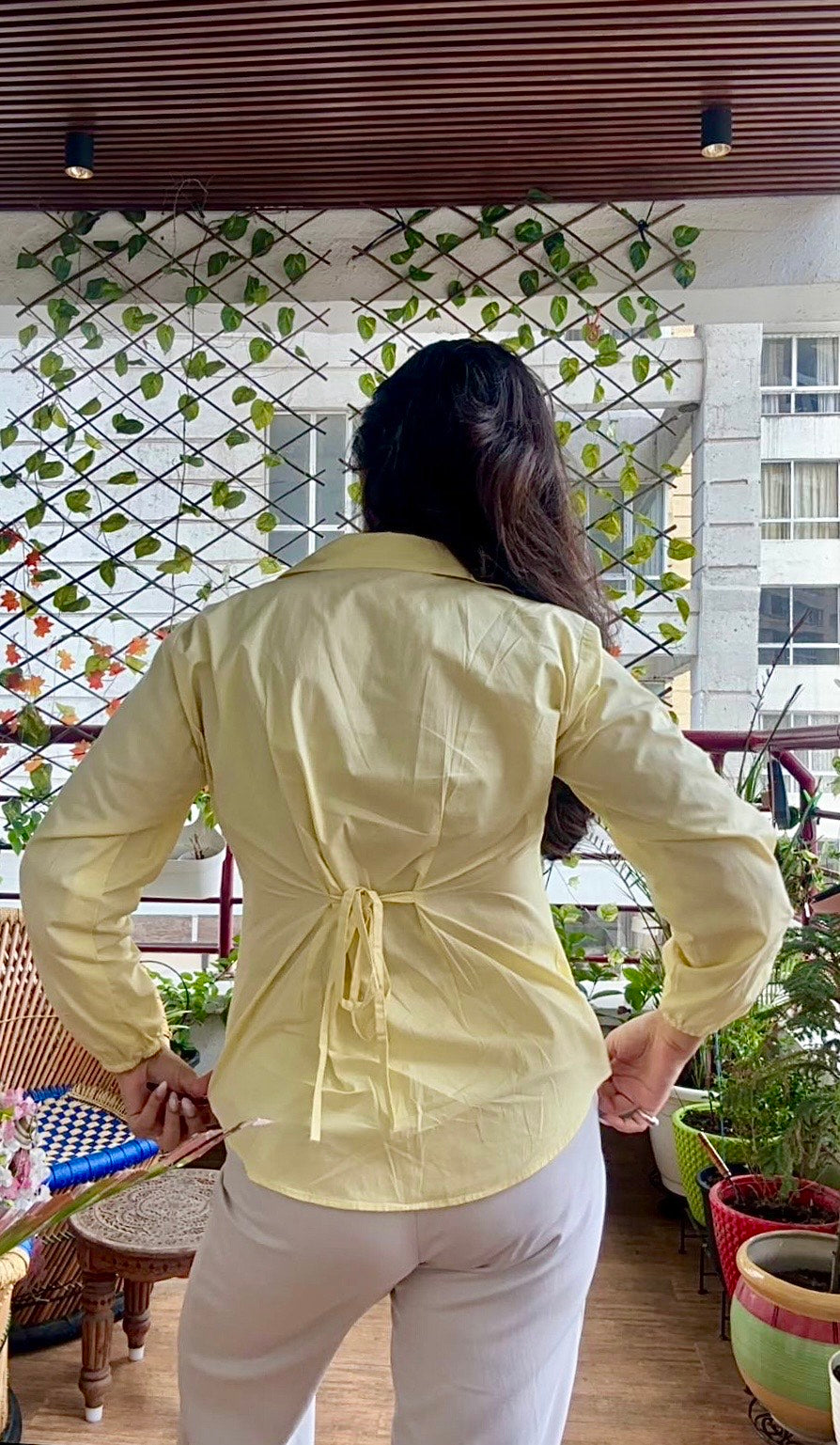 Princess Shirt - Butter Yellow/White/Olive