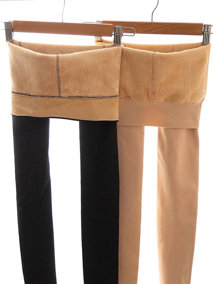 Single tone Premium Warm Fleece leggings - Black & Skin