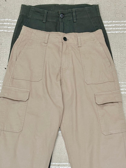 Straight Cargos - Olive/Beige