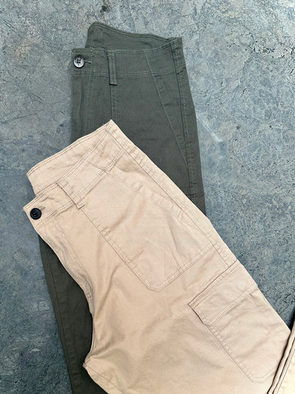 Straight Cargos - Olive/Beige