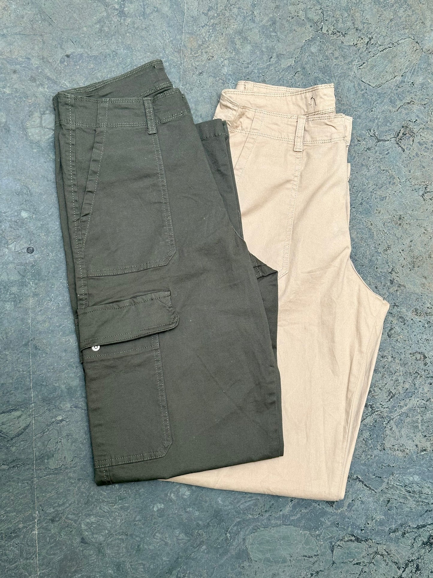 Straight Cargos - Olive/Beige