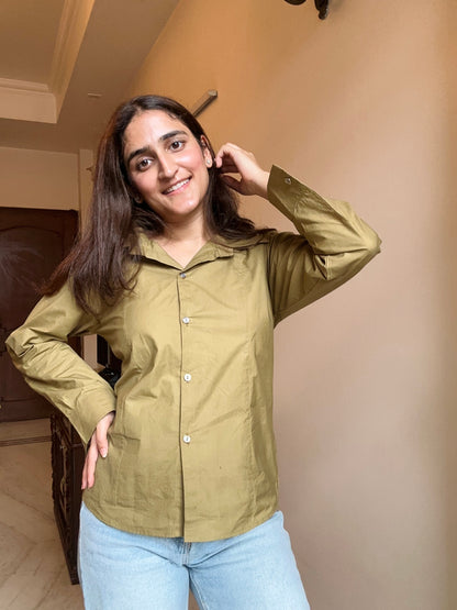 Princess Shirt - Butter Yellow/White/Olive