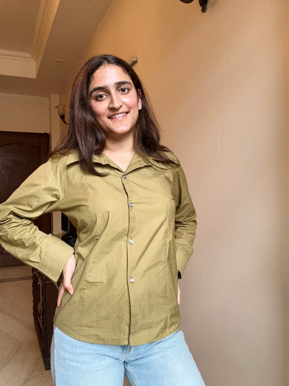 Princess Shirt - Butter Yellow/White/Olive