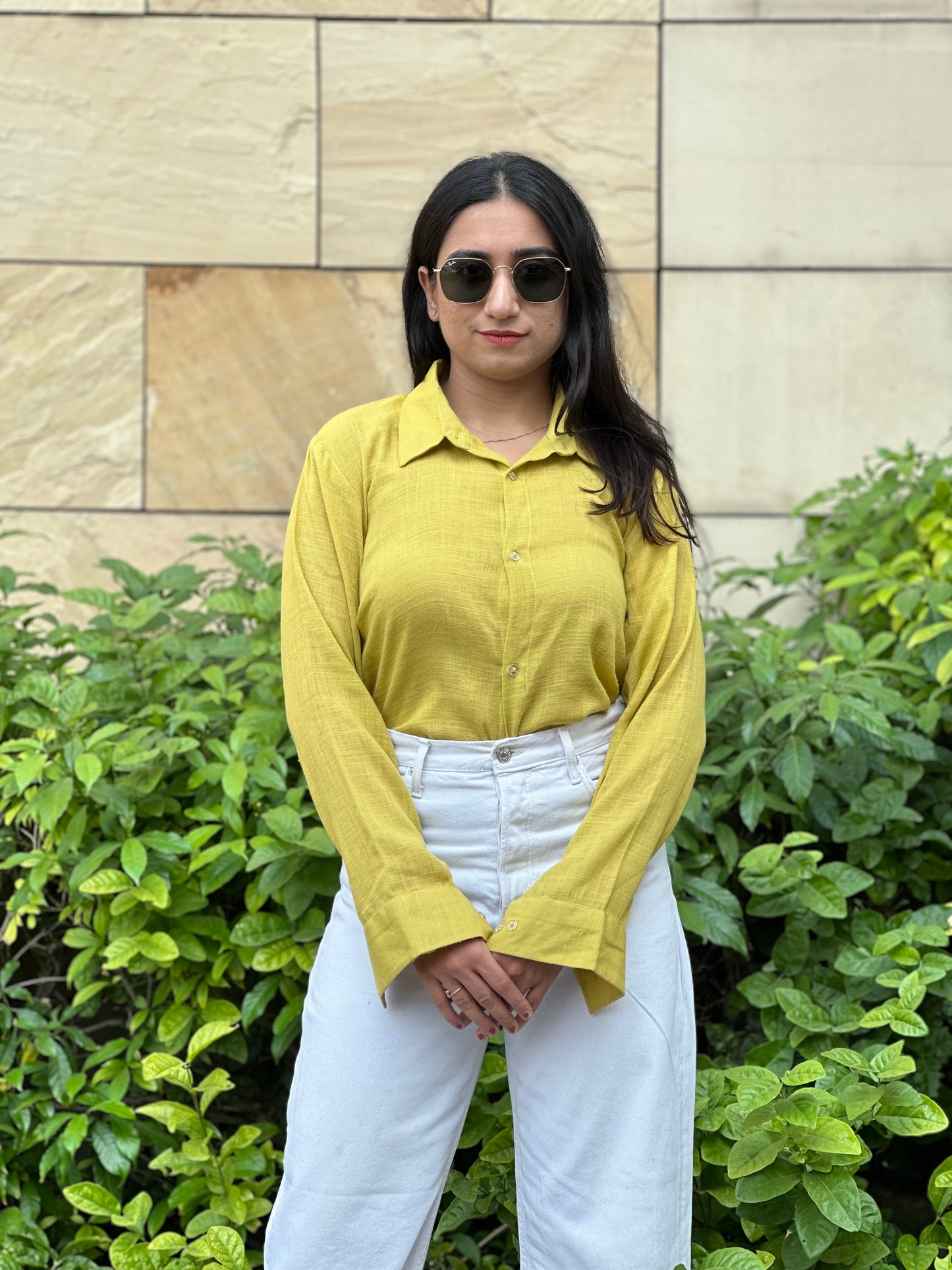 Lime Green Linen Shirt