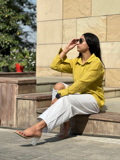 Lime Green Linen Shirt