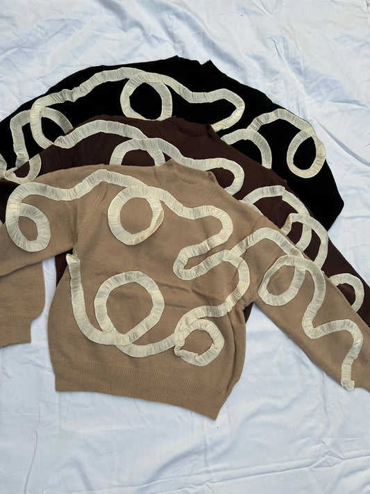 Abstract Ribbon Sweater