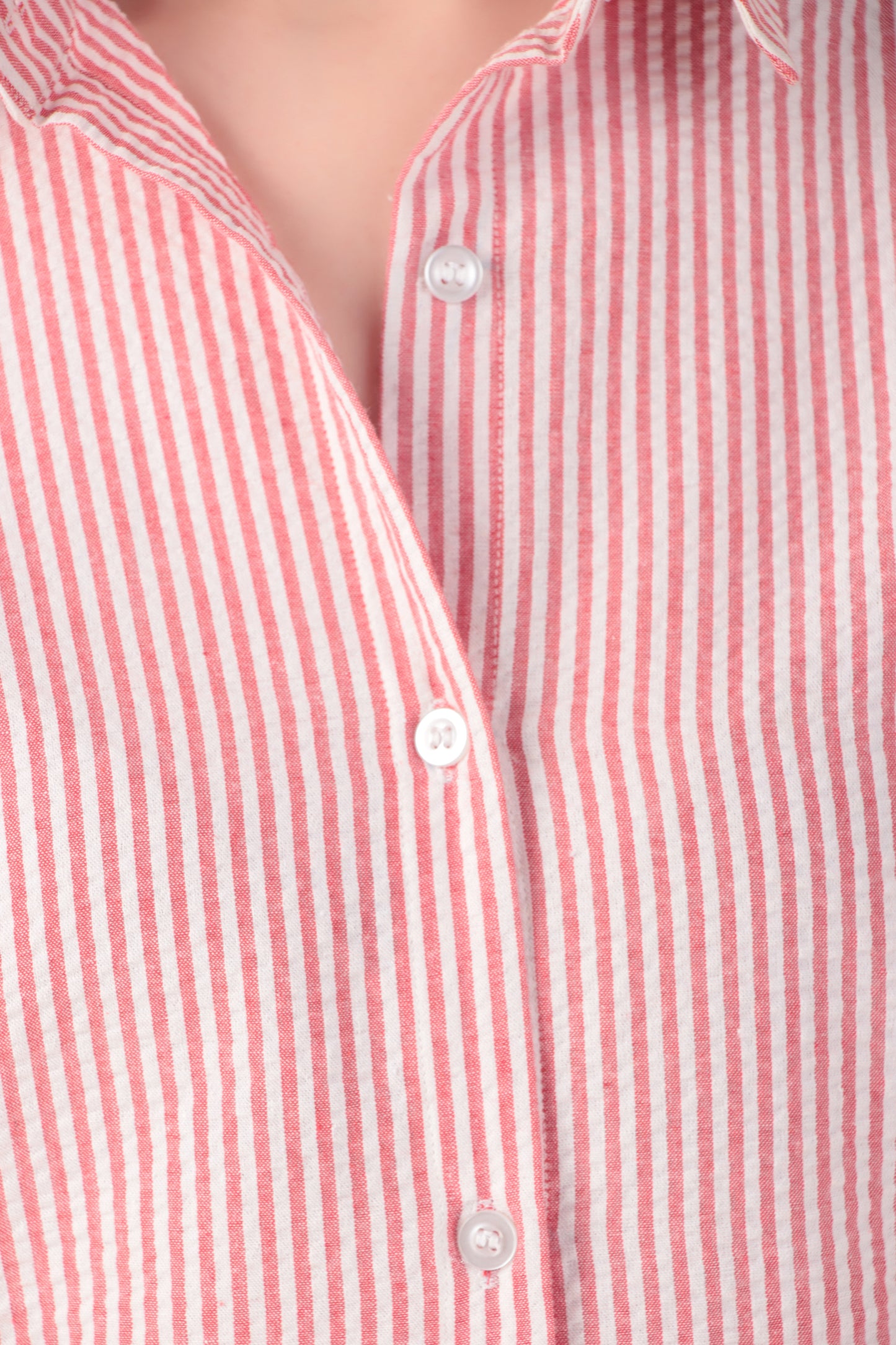 Seer Sucker Red Striped Shirt