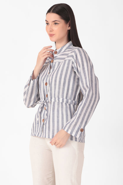 Striped Down Button Shirt