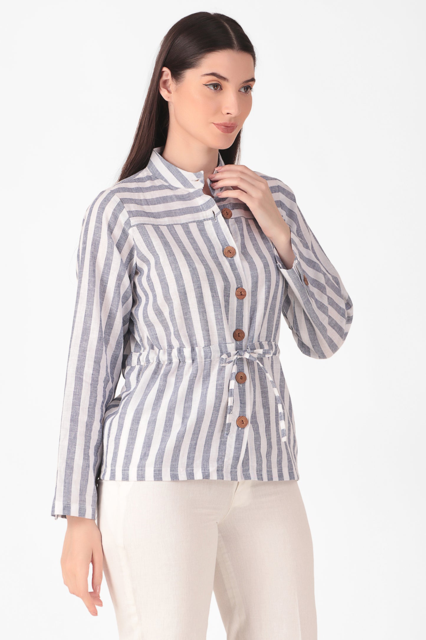 Striped Down Button Shirt