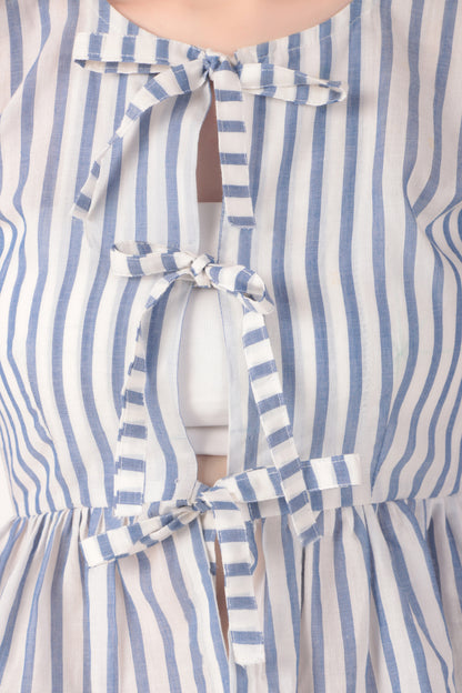 3 Knot Top - Blue Striped