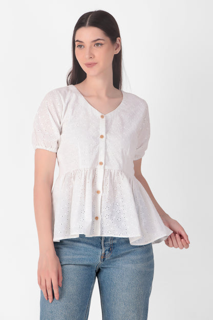 Peplum Hakoba White Top