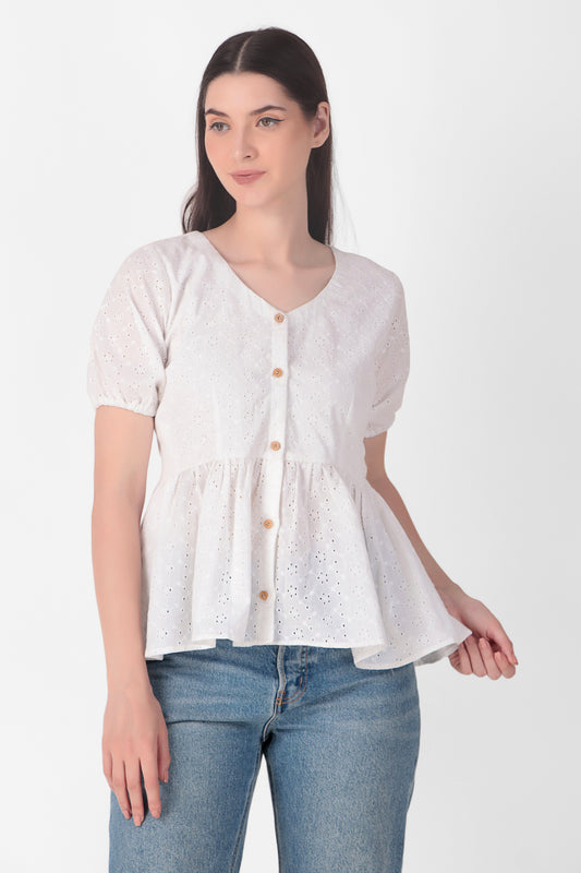 Peplum Hakoba White Top