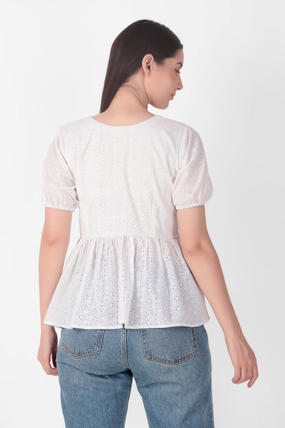 Peplum Hakoba White Top