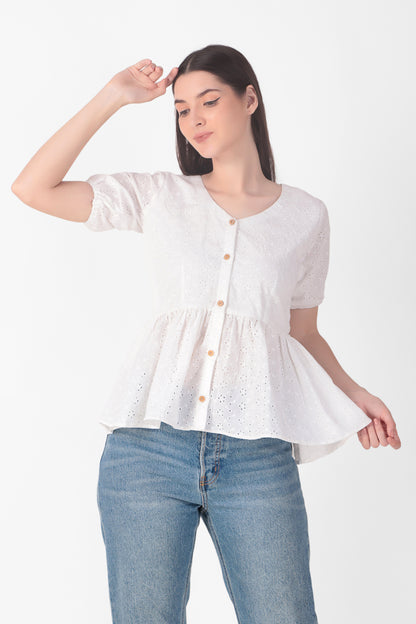 Peplum Hakoba White Top