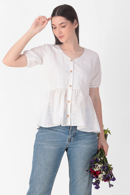 Peplum Hakoba White Top