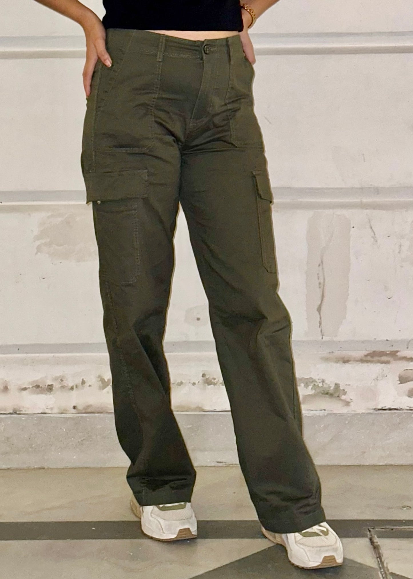 Straight Cargos - Olive/Beige