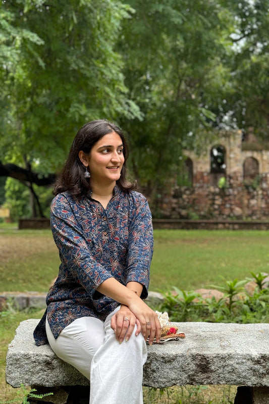 Ajrakh Cotton Printed Kurti