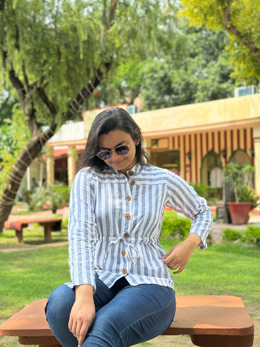 Striped Down Button Shirt
