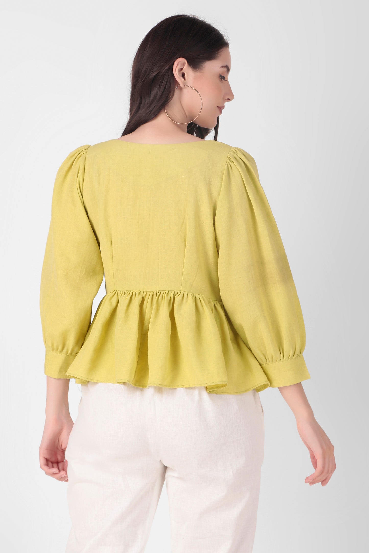 Lemon Peplum Top