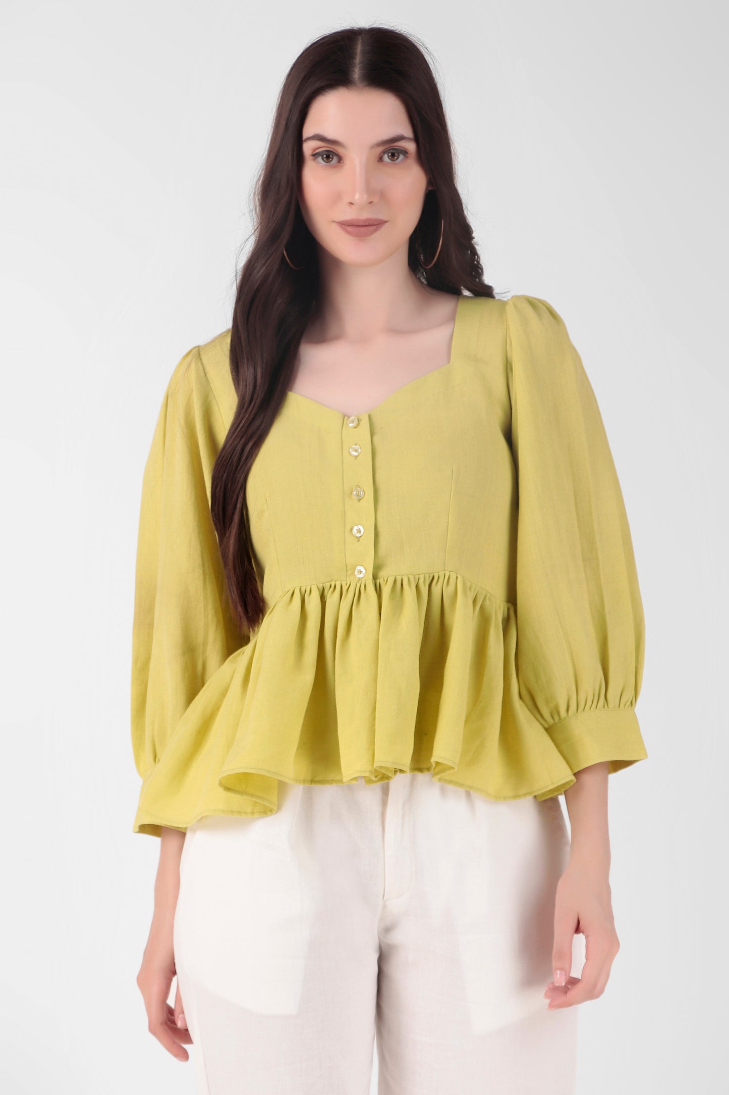 Lemon Peplum Top