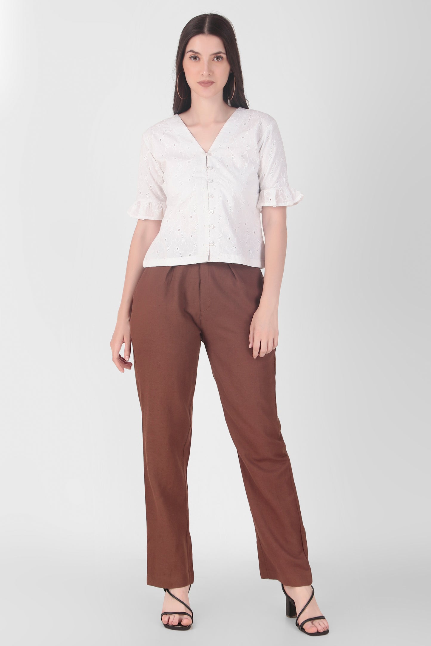 Everyday Linen Pants - Brown/White/Black