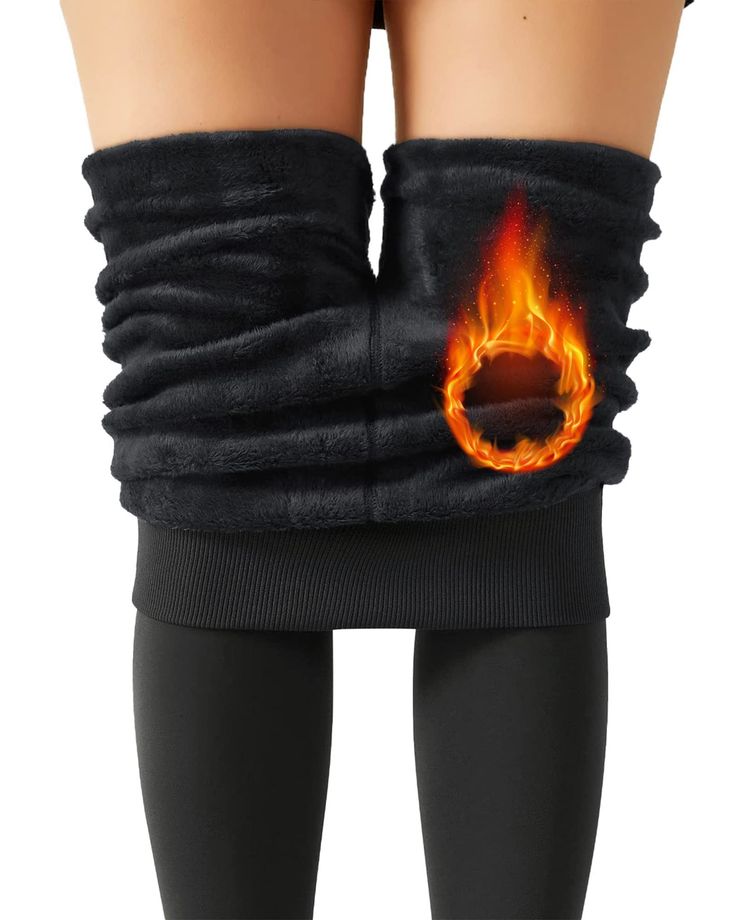 Single tone Premium Warm Fleece leggings - Black & Skin